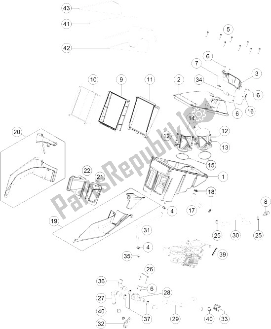 Toutes les pièces pour le Filtre à Air du KTM 1290 Super Duke GT Grey ABS 16 Europe 2016