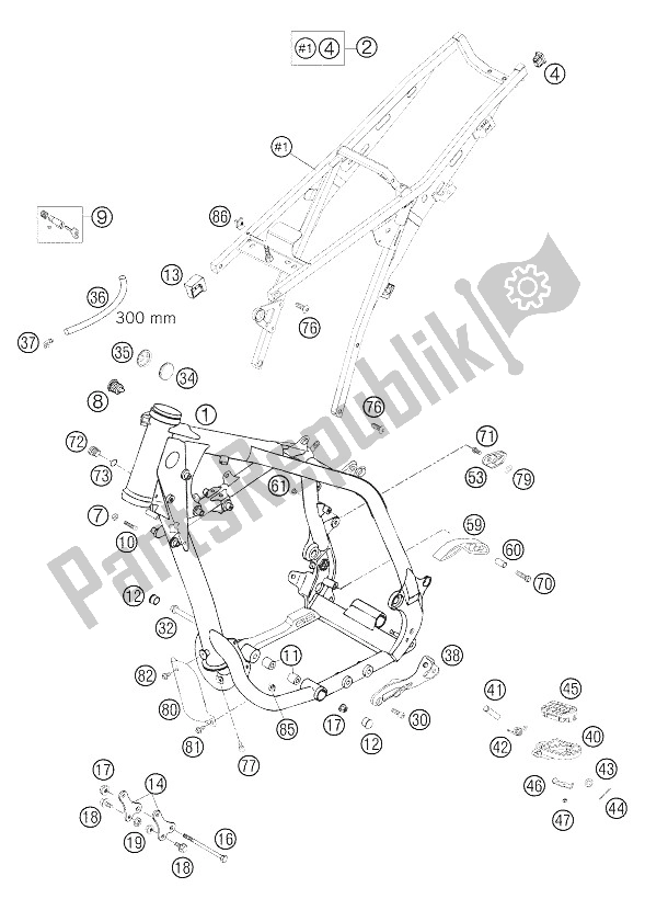 Tutte le parti per il Telaio, 625, 660 Smc del KTM 625 SMC Europe 2005