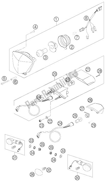 Alle onderdelen voor de Verlichtingssysteem van de KTM 250 EXC Europe 2006