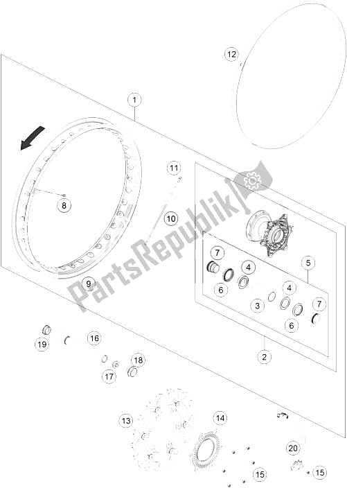 All parts for the Front Wheel of the KTM 690 Enduro R ABS Europe 2016