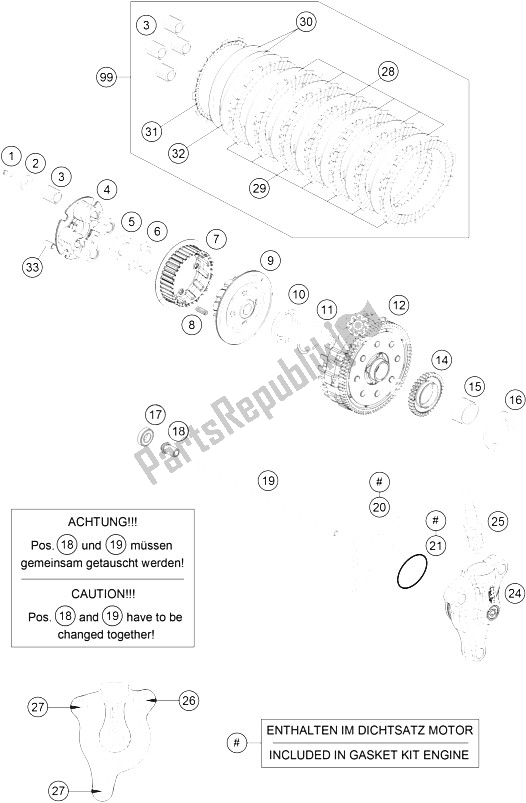 Tutte le parti per il Frizione del KTM 690 Duke Orange ABS USA 2016