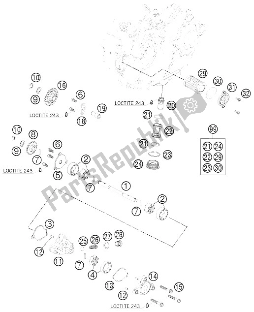 Todas las partes para Sistema De Lubricación de KTM 450 SMR Europe 2012