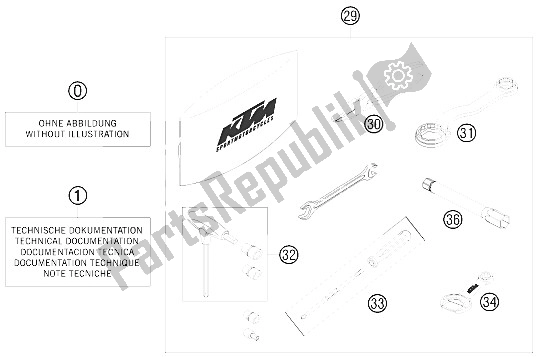 Alle onderdelen voor de Accessoireset van de KTM 690 Duke Black Australia United Kingdom 2009