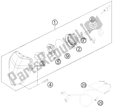 Alle onderdelen voor de Verlichtingssysteem van de KTM 200 XC W USA 2013