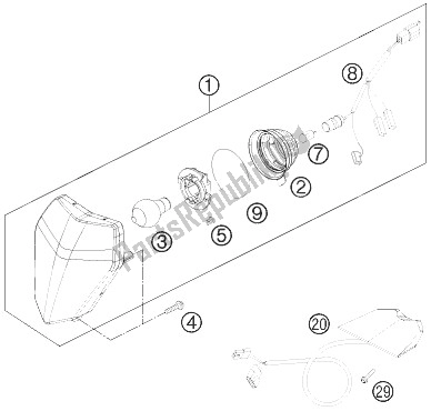 Wszystkie części do System O? Wietleniowy KTM 250 XC W USA 2013