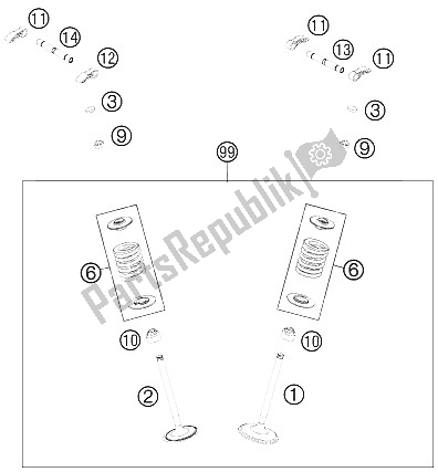 Todas as partes de Válvula De Direção do KTM 450 SMR Europe 2012