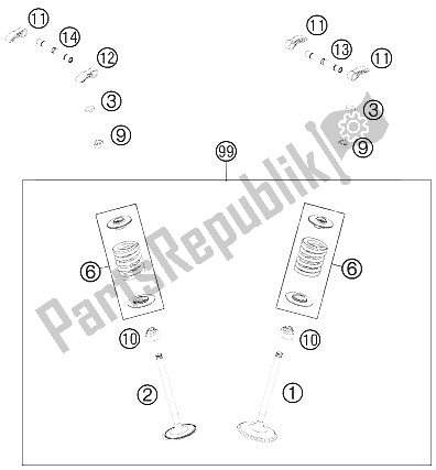 Todas las partes para Accionamiento De Válvula de KTM 450 SX F USA 2012