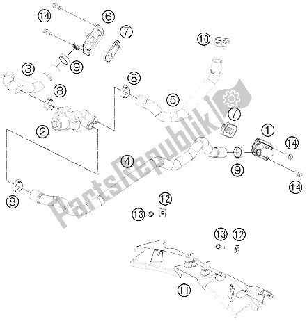 Tutte le parti per il Sistema Di Aria Secondaria Sas del KTM 1190 RC8 R Black France 2012