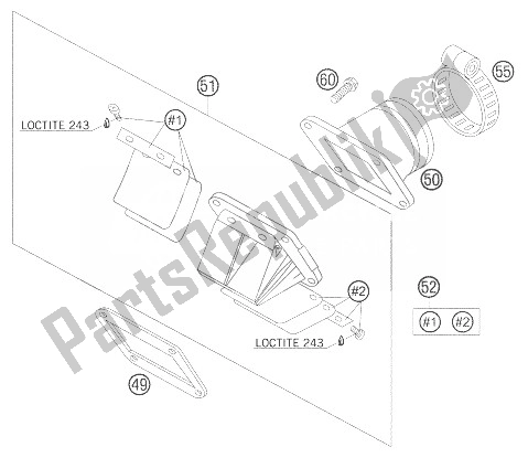 Todas las partes para Caja De Válvula De Lámina de KTM 105 SX USA 2007