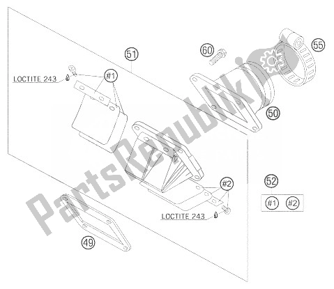 Todas las partes para Caja De Válvula De Lámina de KTM 85 SX 17 14 Europe 2007