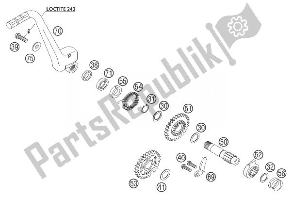 Tutte le parti per il Kickstarter 125/200 2000 del KTM 125 EXC Europe 2003