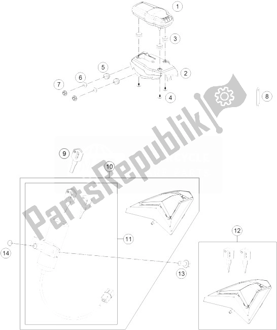 All parts for the Instruments / Lock System of the KTM 690 SMC R ABS Australia 2014