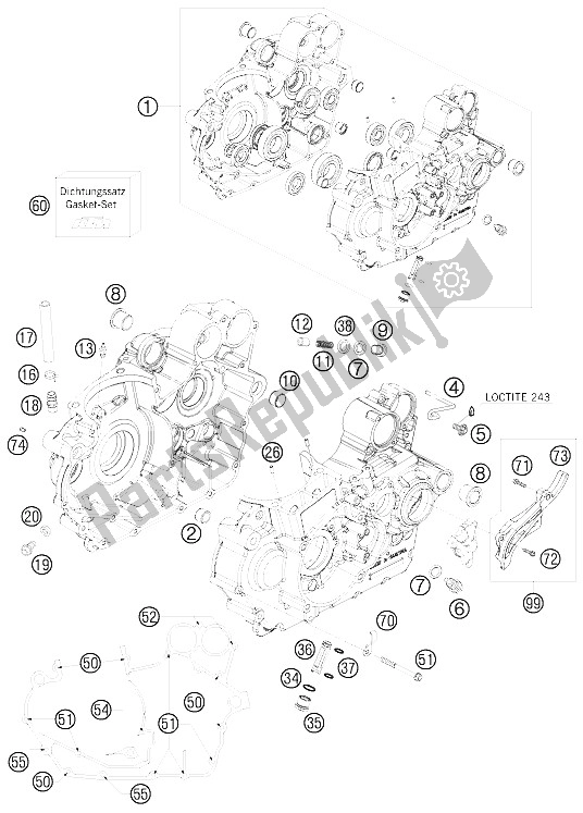 Tutte le parti per il Cassa Del Motore del KTM 450 XC ATV Europe 2008