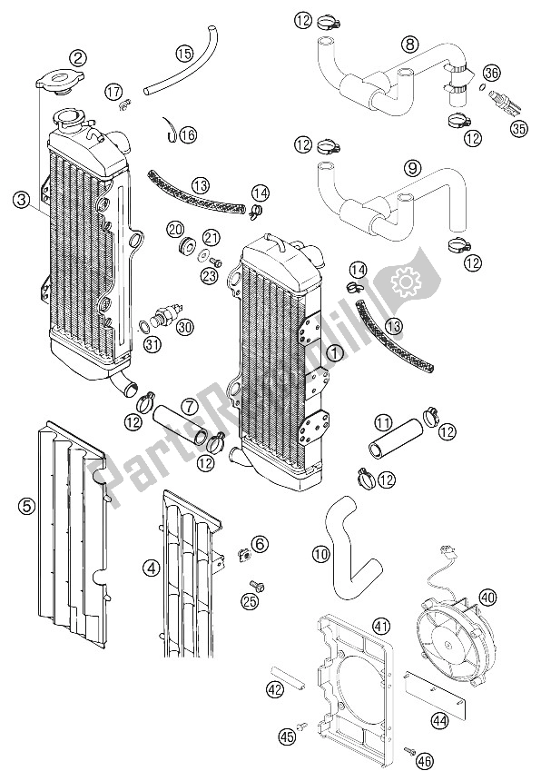 Toutes les pièces pour le Système De Refroidissement 640 Lc4 2002 du KTM 640 Adventure R United Kingdom 2002