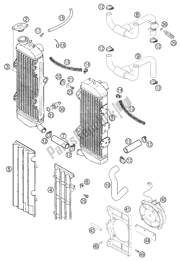 Toutes les pièces pour le Système De Refroidissement 640 Lc4 2002 du KTM 640 Duke II Orange Europe 2002