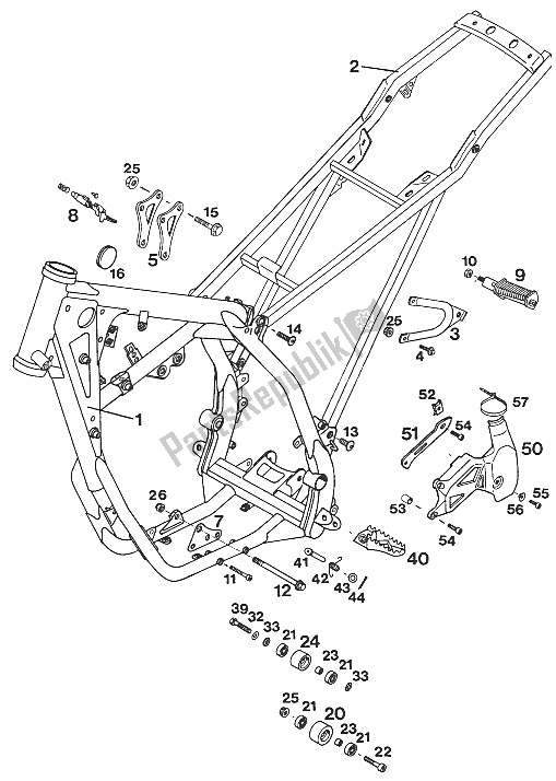 Tutte le parti per il Telaio 250/300 '94 del KTM 250 SX M O Europe 1994