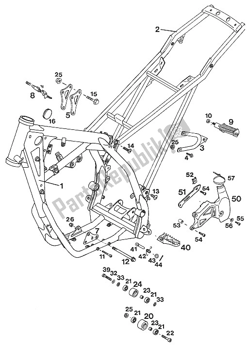 Todas las partes para Marco 250/300 '94 de KTM 300 MXC USA 1994