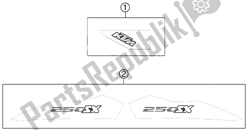 All parts for the Decal of the KTM 250 SX Europe 2011