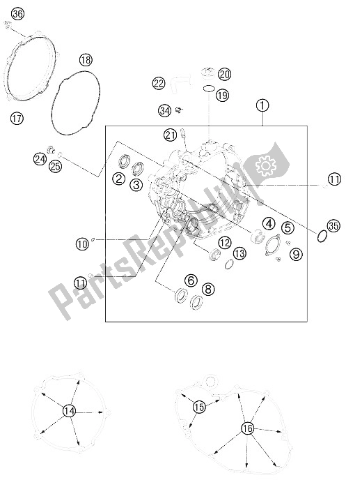 All parts for the Clutch Cover of the KTM 450 Rally Factory Replica 2012