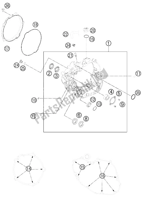 All parts for the Clutch Cover of the KTM 450 Rally Factory Replica Europe 2011