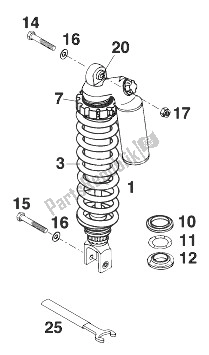 All parts for the Rear Suspension Wp Duke '96 of the KTM 640 Duke E Europe 1998