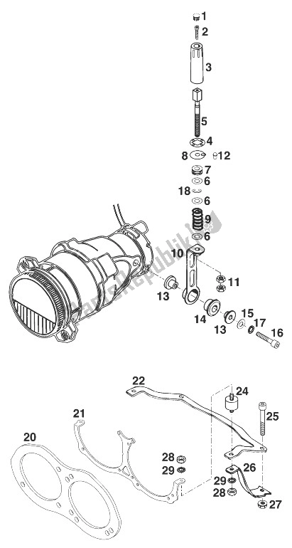 All parts for the Head Light - Supportbracket of the KTM 640 Duke E Europe 1998