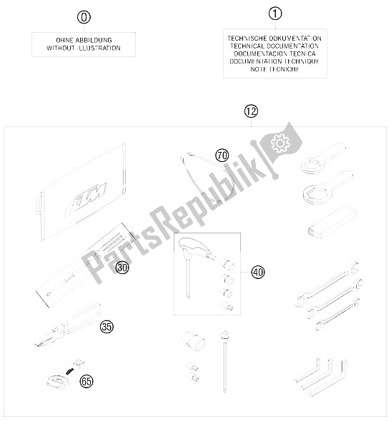 Tutte le parti per il Kit Accessori del KTM 990 Super Duke Black Europe 2008