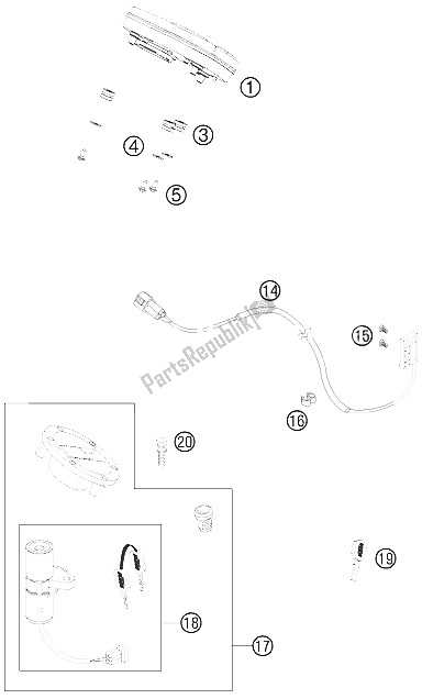 Tutte le parti per il Strumenti / Sistema Di Blocco del KTM 990 Super Duke Black Australia United Kingdom 2011