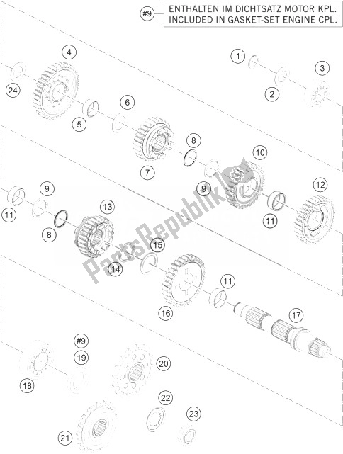 All parts for the Transmission Ii - Countershaft of the KTM 1190 Adventure R ABS China 2014