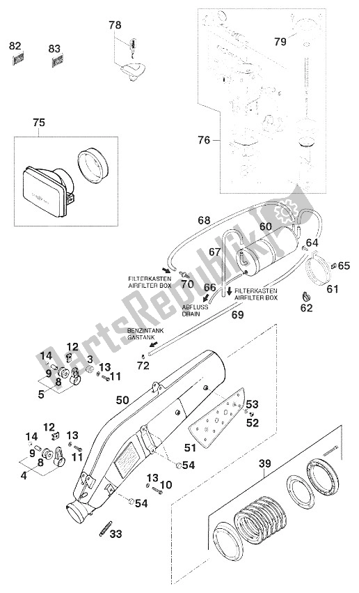 Todas las partes para Piezas Nuevas 640 Lc4 Usa '99 de KTM 640 LC 4 Silber USA 2000