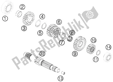 Toutes les pièces pour le Transmission I - Arbre Principal du KTM 990 Super Duke R Europe 2011