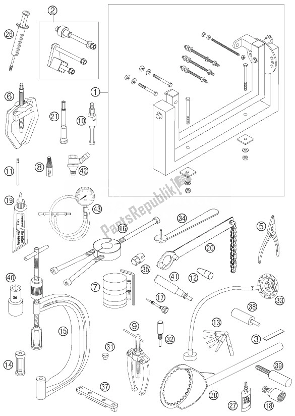 Todas las partes para Herramientas Especiales de KTM 450 SX F Europe 2007