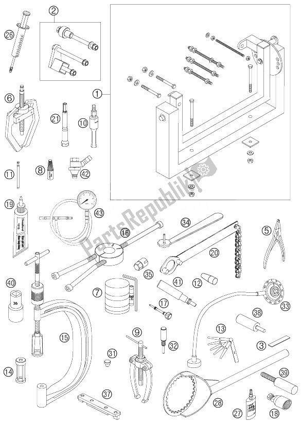 Tutte le parti per il Attrezzi Speciali del KTM 450 SXS F Europe 2007