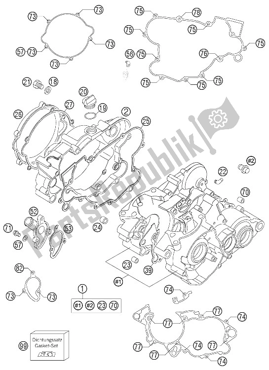 Todas las partes para Caja Del Motor de KTM 85 SX 17 14 Europe 2008