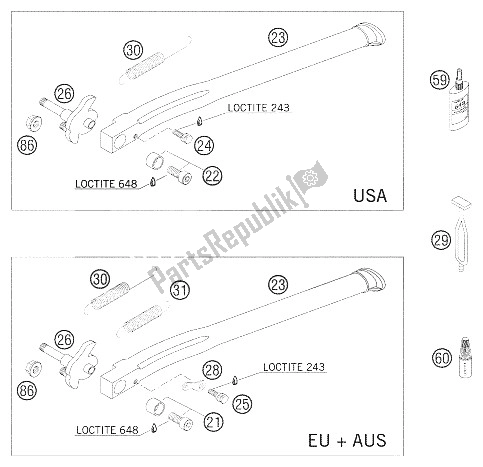 Todas las partes para Lado Del Soporte 125-525 de KTM 125 EXC Europe 2005