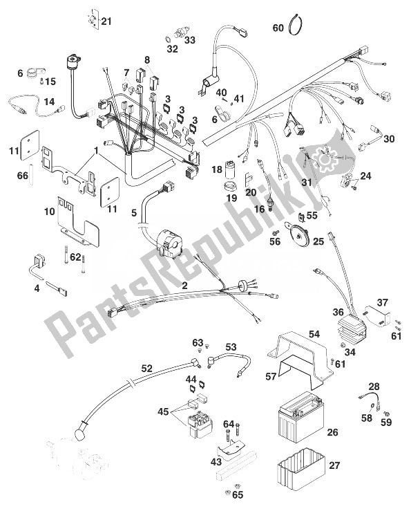 Toutes les pièces pour le Faisceau De Câbles Duke '99 du KTM 640 Duke II Titan Europe 1999