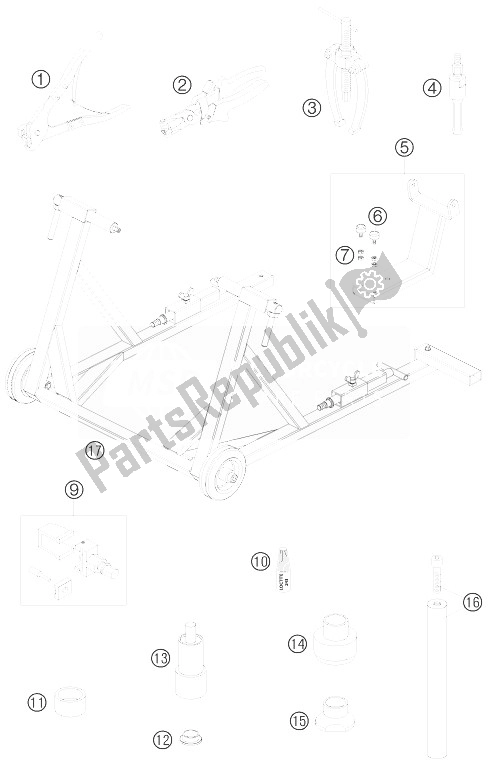 All parts for the Special Tools of the KTM 990 Super Duke Orange Europe 2010