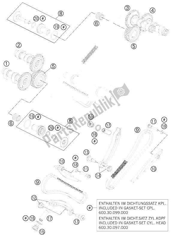 Tutte le parti per il Unità Di Cronometraggio del KTM 990 Superm T Black ABS France 2011