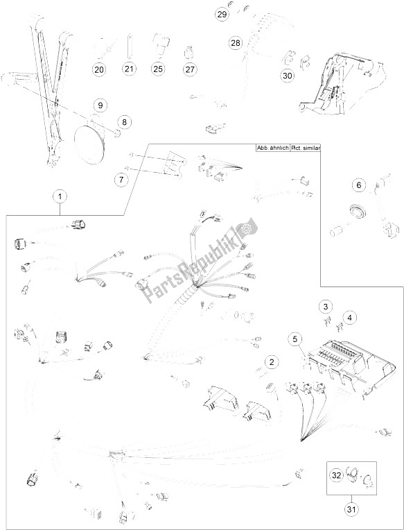 All parts for the Wiring Harness of the KTM 690 Enduro R ABS Europe 2015