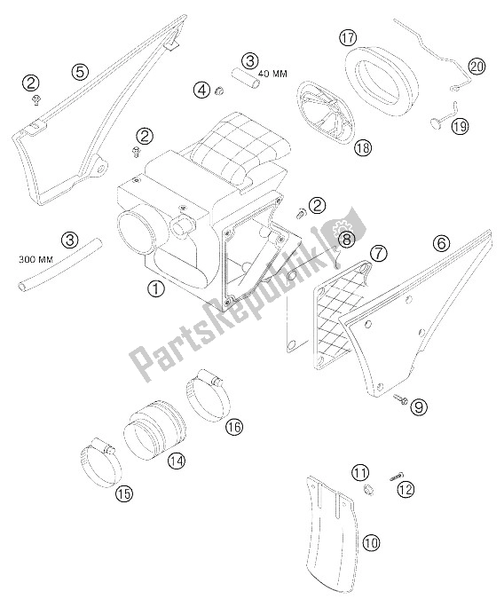 Toutes les pièces pour le Boite A Filtre A Air 640 Lc4 Enduro du KTM 640 Adventure USA 2005