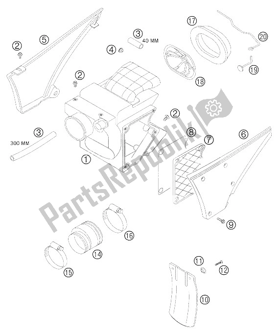 Tutte le parti per il Scatola Filtro Aria 640 Lc4 Enduro del KTM 640 LC4 Enduro Orange Europe 2005