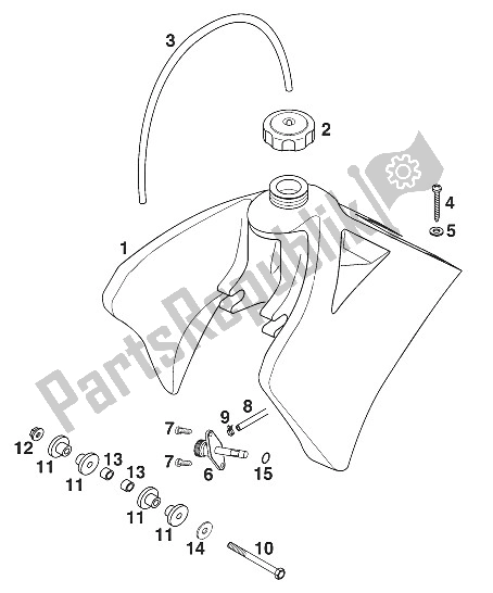 Toutes les pièces pour le Réservoir 50 Sxr 2000 du KTM 50 Mini Adventure Europe 2000