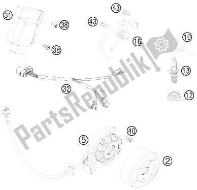 Alle onderdelen voor de Ontbrandingssysteem van de KTM 200 XC USA 2009