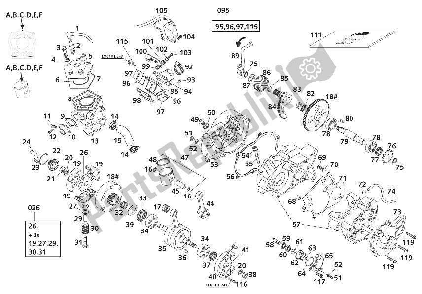 Alle onderdelen voor de Motor Beta 50 Lc 2001 van de KTM 50 SX PRO Senior LC Europe 2001
