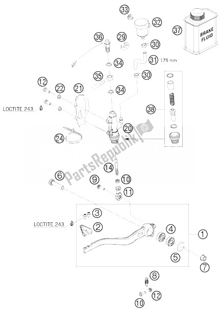 Toutes les pièces pour le Commande De Frein Arrière du KTM 690 Duke R Japan 2010