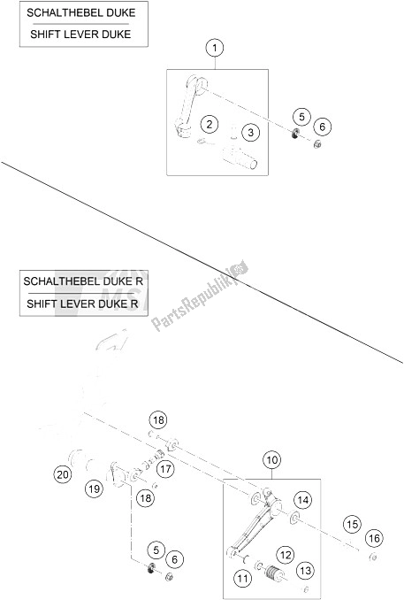Todas las partes para Palanca De Cambio de KTM 690 Duke R ABS Australia 2016