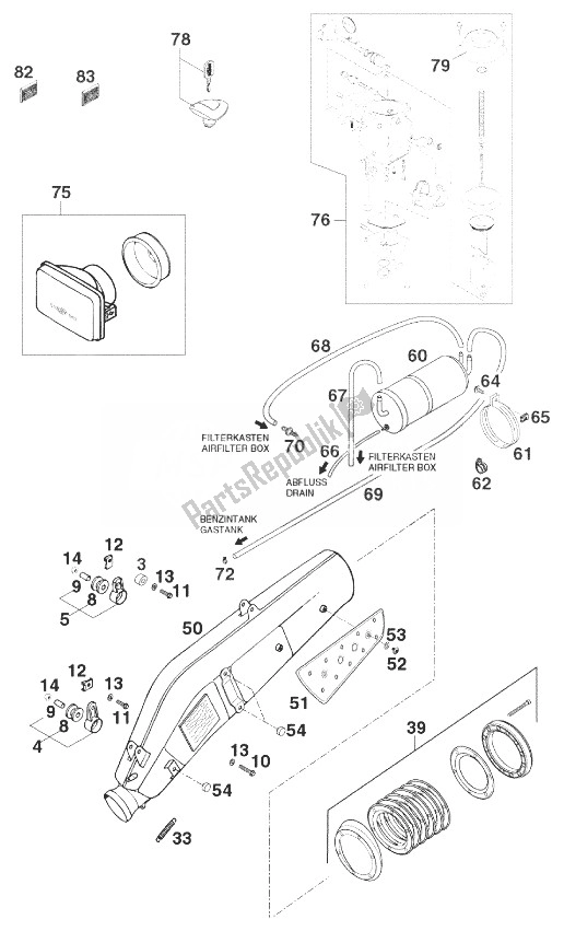 All parts for the New Parts 640 Lc4 Usa '99 of the KTM 640 LC 4 Europe 1999