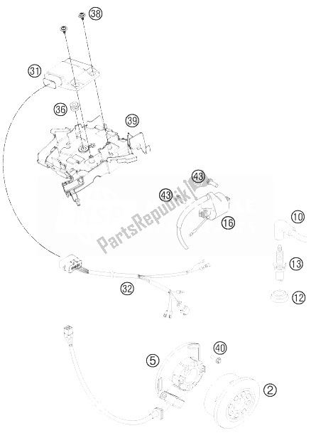 Tutte le parti per il Sistema Di Accensione del KTM 150 XC USA 2013