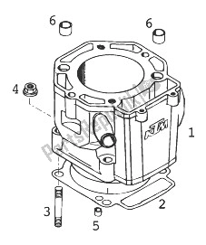 Alle onderdelen voor de Cilinder 400-640 Lc4-e van de KTM 400 LC 4 98 Europe 930386 1998