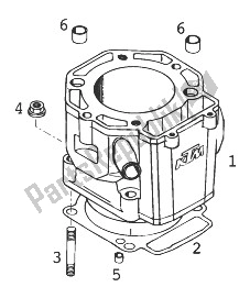 All parts for the Cylinder 400-640 Lc4-e '98 of the KTM 400 LC 4 98 Europe 932686 1998